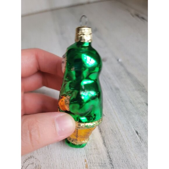 Czech Republic glass green Eskimo glitter child ornament Xmas - Picture 4 of 8